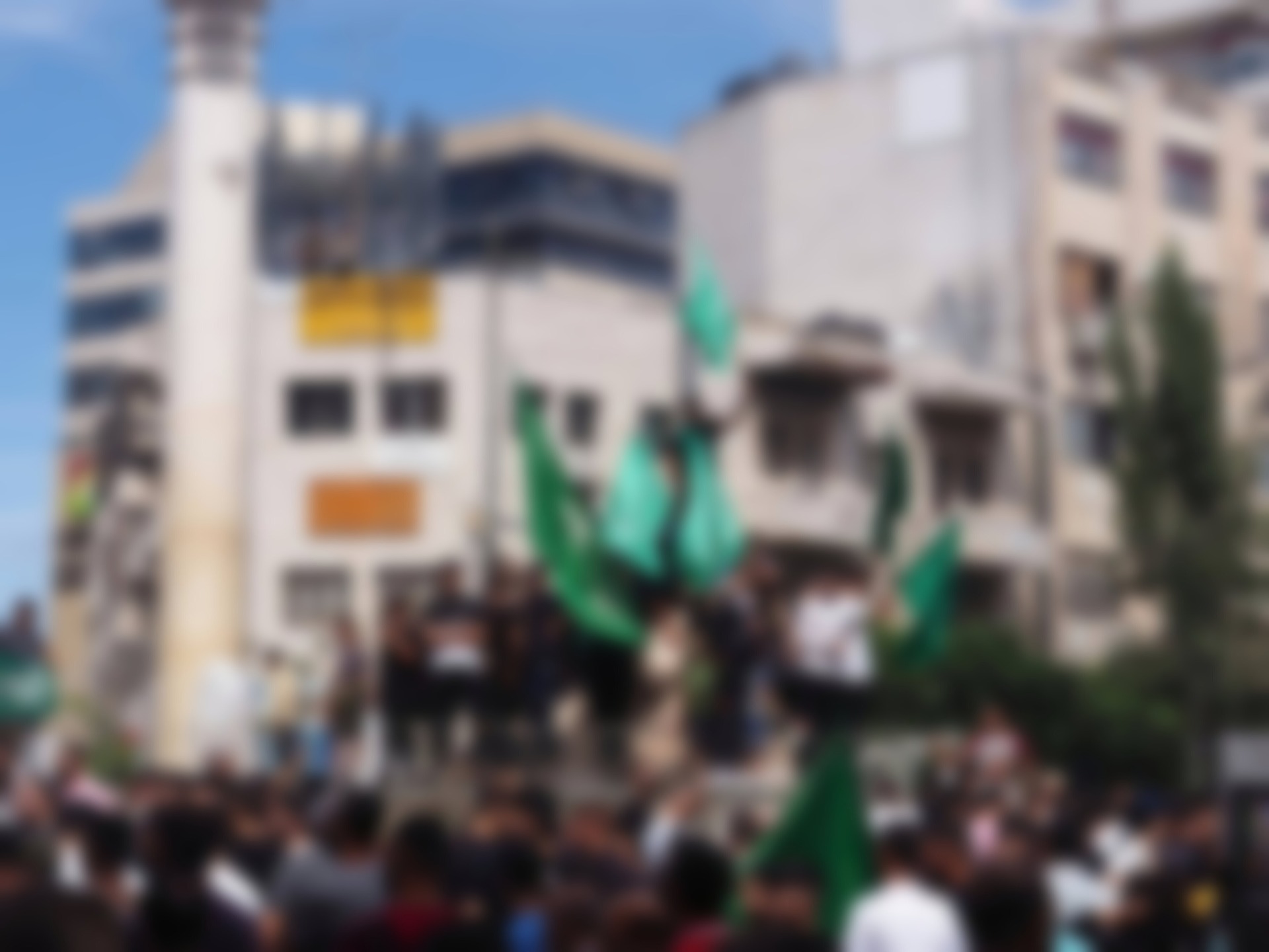 Fejring af den 7. oktober i Ramallah (sløret af sikkerhedsmæssige årsager)
